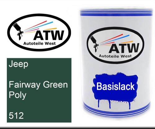 Jeep, Fairway Green Poly, 512: 500ml Lackdose, von ATW Autoteile West.